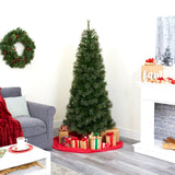 6.5' Cashmere Slim Artificial Christmas Tree with 660 Bendable Branches-Christmas Tree-Parc Decor