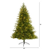 6.5’ Colorado Mountain Fir “Natural Look” Artificial Christmas Tree with 400 Clear LED Lights and 2056 Bendable Branches-Christmas Tree-Parc Decor