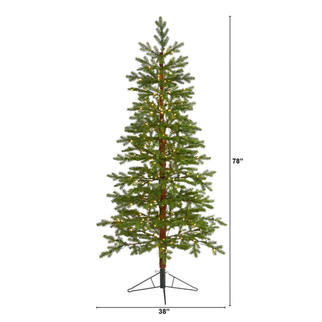 6.5' Fairbanks Fir Artificial Christmas Tree with 250 Clear Warm (Multifunction) LED Lights and 208 Bendable Branches-Christmas Tree-Parc Decor