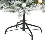 6.5' Flocked British Columbia Mountain Fir Artificial Christmas Tree with 75 Multi Color Globe Bulbs and 679 Bendable Branches-Christmas Tree-Parc Decor