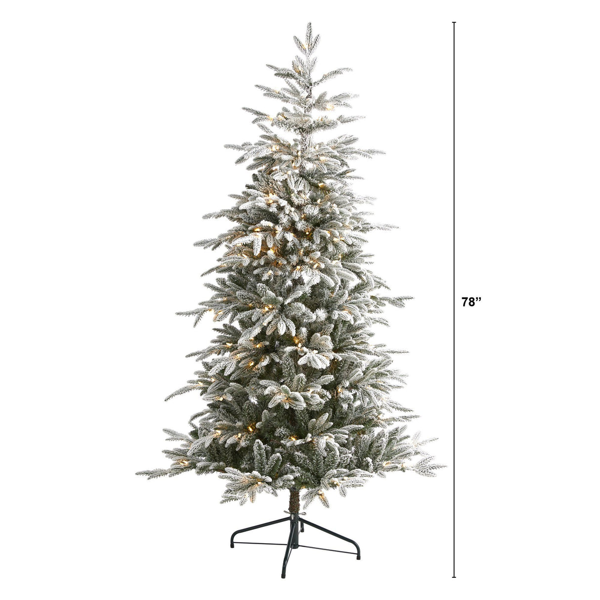 6.5’ Flocked Manchester Spruce Artificial Christmas Tree with 300 Lights and 781 Bendable Branches-Christmas Tree-Parc Decor