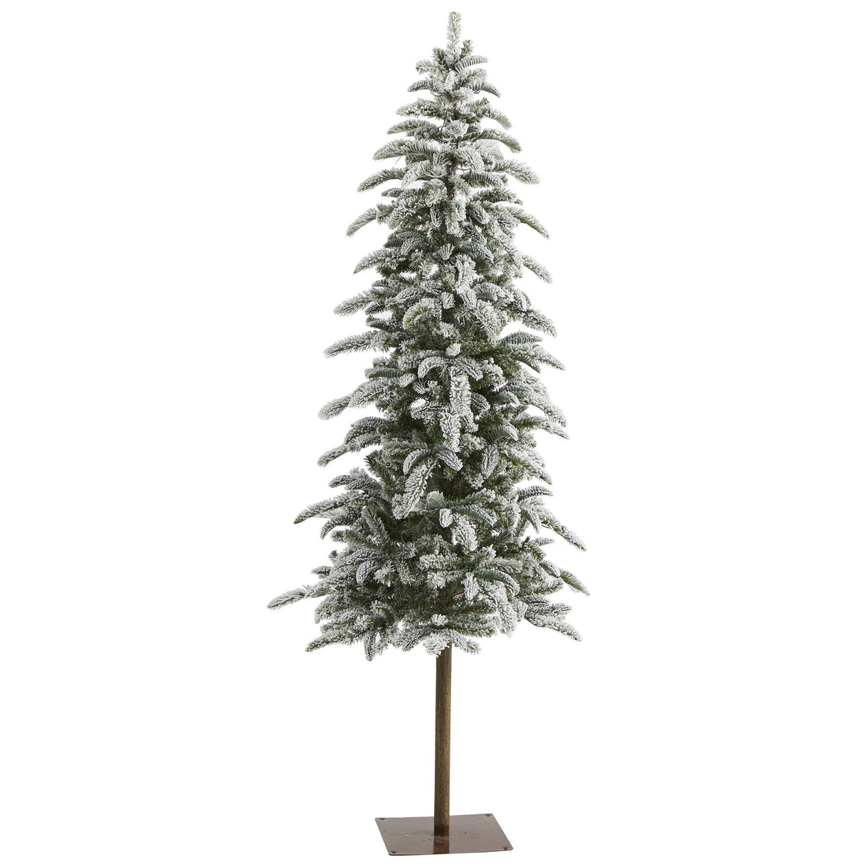 6.5’ Flocked Washington Alpine Artificial Christmas Tree with 250 White Warm LED Lights and 637 Bendable Branches-Christmas Tree-Parc Decor