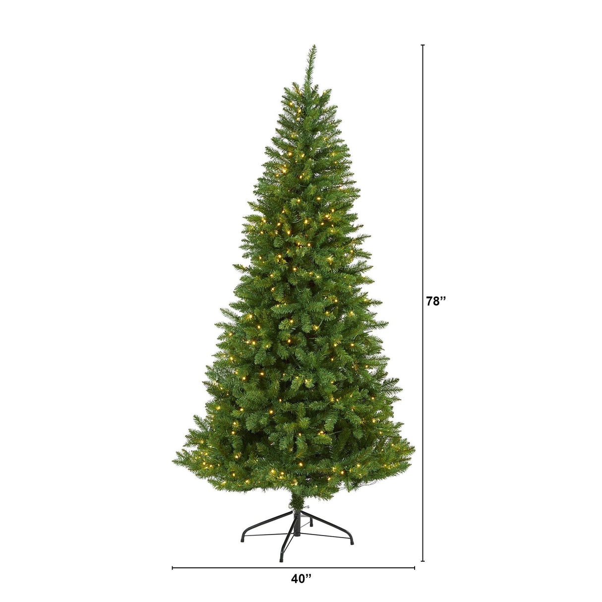 6.5’ Green Valley Fir Artificial Christmas Tree with 350 Clear LED Lights 1125 Bendable Branches-Christmas Tree-Parc Decor