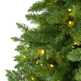 6.5’ Green Valley Fir Artificial Christmas Tree with 350 Clear LED Lights 1125 Bendable Branches-Christmas Tree-Parc Decor