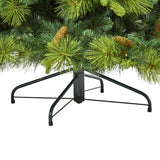 6.5’ North Carolina Mixed Pine Artificial Christmas Tree with 350 Warm White LED Lights, 1367 Bendable Branches and Pinecones-Christmas Tree-Parc Decor