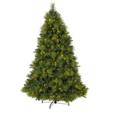 6.5’ North Carolina Mixed Pine Artificial Christmas Tree with 350 Warm White LED Lights, 1367 Bendable Branches and Pinecones-Christmas Tree-Parc Decor