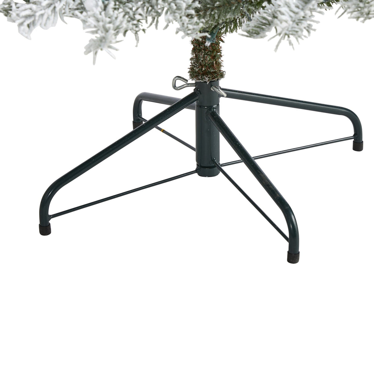 6.5’ Slim Flocked Nova Scotia Spruce Artificial Christmas Tree with 300 Warm White LED Lights and 699 Bendable Branches-Christmas Tree-Parc Decor