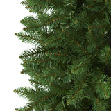 6.5’ Slim Green Mountain Pine Artificial Christmas Tree with 300 Clear LED Lights-Christmas Tree-Parc Decor