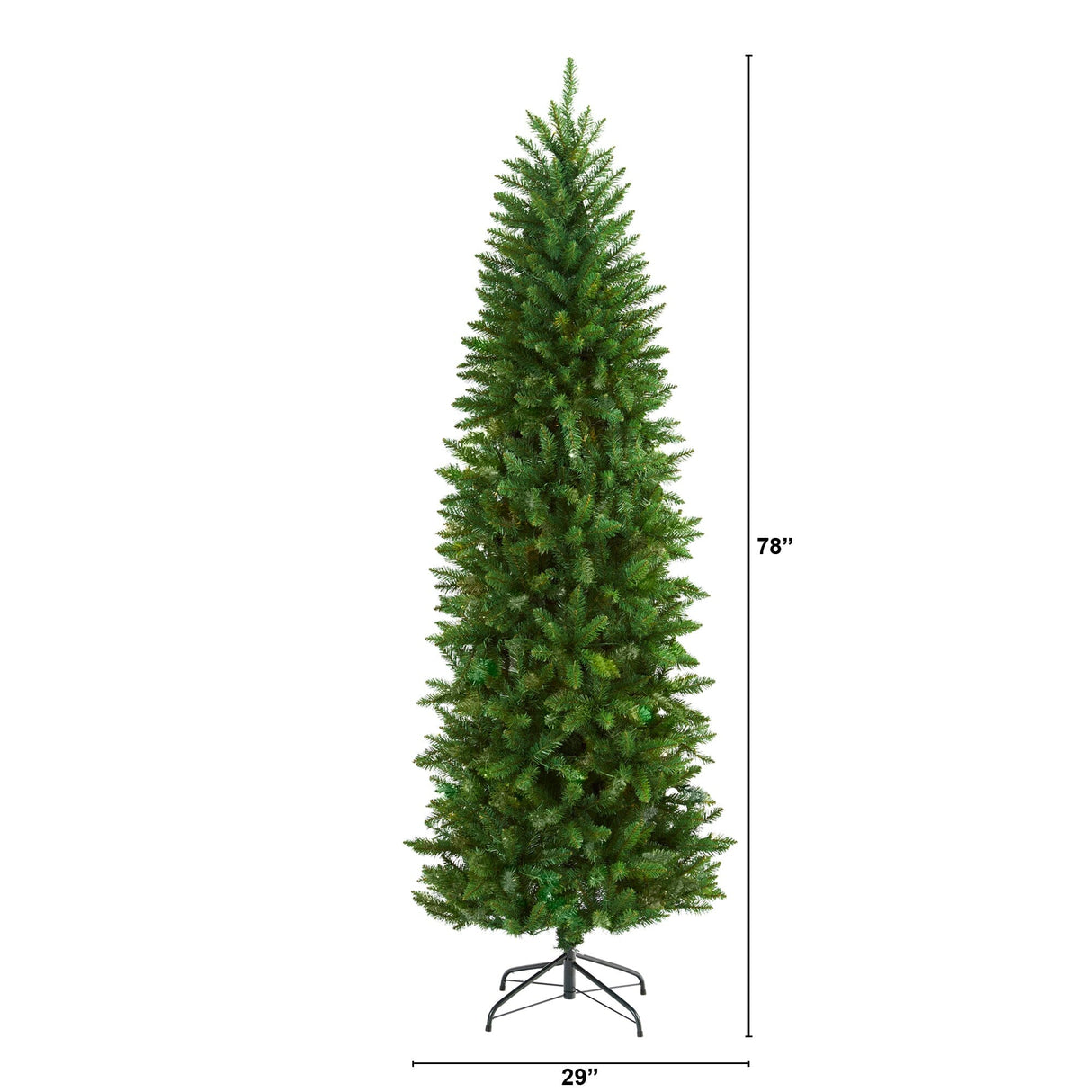 6.5’ Slim Green Mountain Pine Artificial Christmas Tree with 851 Bendable Branches-Christmas Tree-Parc Decor