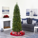 6.5’ Slim Green Mountain Pine Artificial Christmas Tree with 851 Bendable Branches-Christmas Tree-Parc Decor