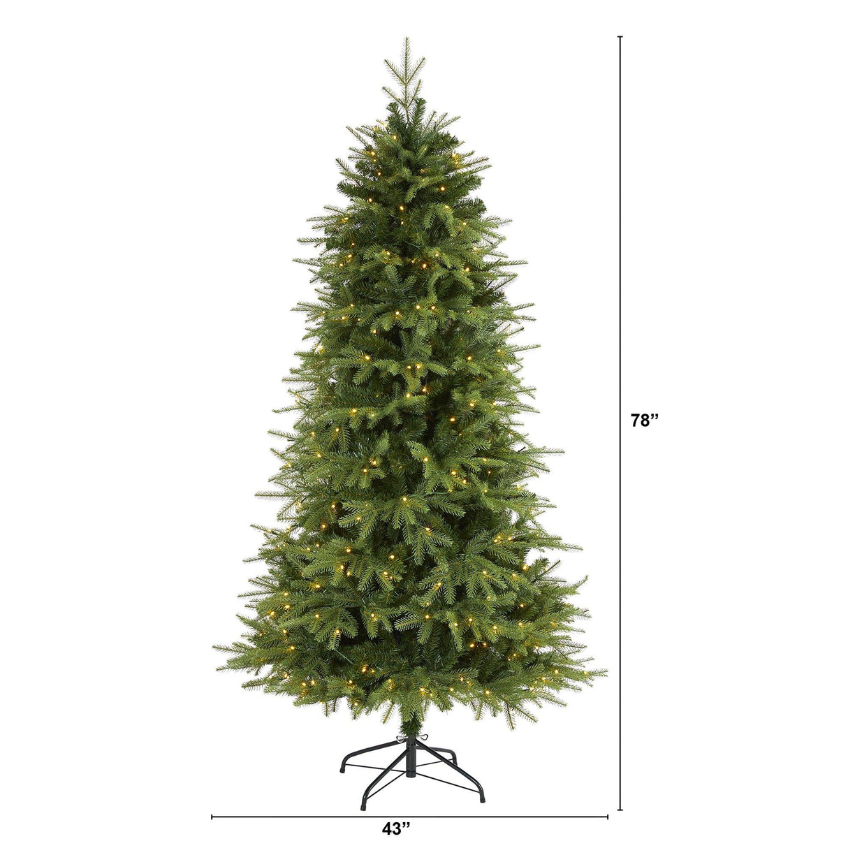 6.5’ Vancouver Fir “Natural Look” Artificial Christmas Tree with 400 Clear LED Lights and 2158 Bendable Branches-Christmas Tree-Parc Decor