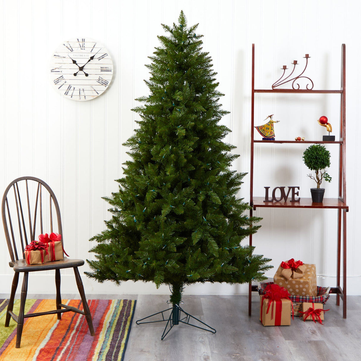 6.5' Vermont Spruce Artificial Christmas Tree with 450 Warm White (Multifunction) LED Lights with Instant Connect Technology and 984 Bendable Branches-Christmas Tree-Parc Decor