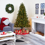 6.5' Vermont Spruce Artificial Christmas Tree with 450 Warm White (Multifunction) LED Lights with Instant Connect Technology and 984 Bendable Branches-Christmas Tree-Parc Decor