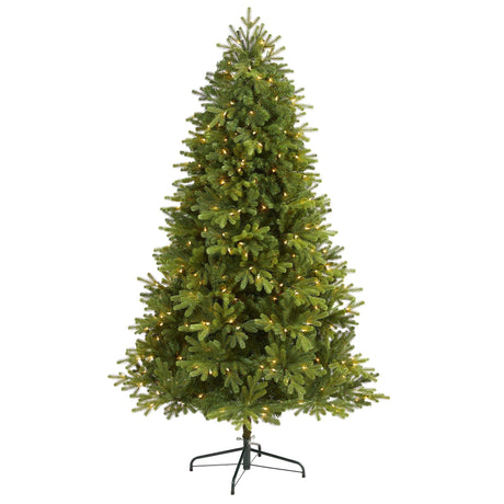 6.5’ Washington Fir Artificial Christmas Tree with 400 Clear Lights and 1110 Bendable Branches-Christmas Tree-Parc Decor