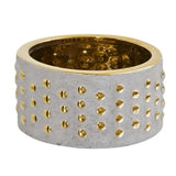 6.75” Regal Stone Hobnail Planter with Gold Accents-Parc Decor