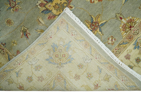6x8 Fine Hand Knotted Silver and Ivory Traditional Vintage Persian Style Antique Wool Rug