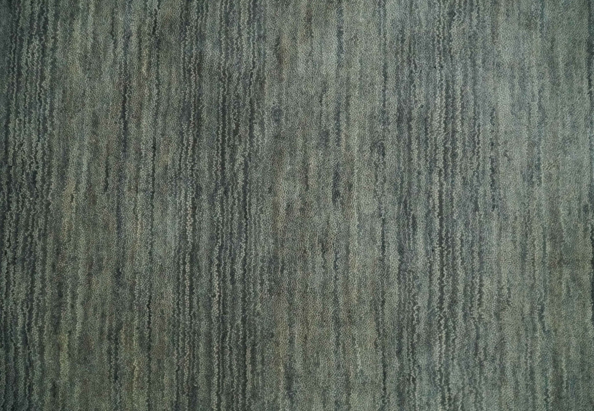 6x8 Gray And Charcoal Striped Wool Hand Woven Southwestern Lori Gabbeh Rug