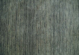 6x8 Gray And Charcoal Striped Wool Hand Woven Southwestern Lori Gabbeh Rug