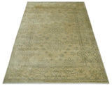 6x8 Hand Knotted Beige and Gray Turkish Design Traditional Wool Rug | N35468