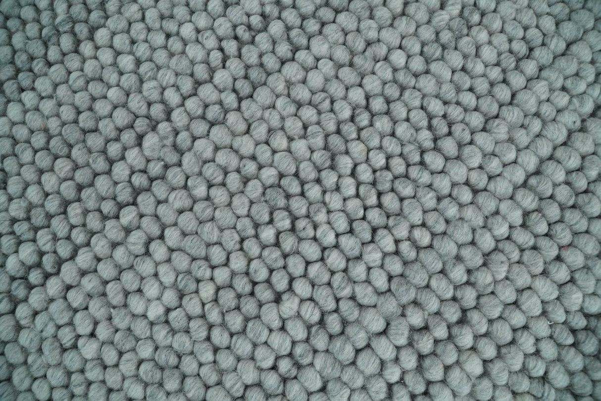 6x9 and 8x10 Solid Gray Wool Blend Felted Chunky Hand Woven Area Rug