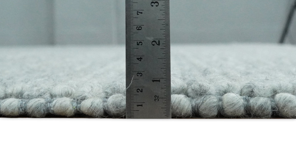 6x9 and 8x10 Solid Gray Wool Blend Felted Chunky Hand Woven Area Rug