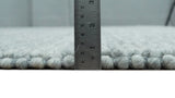 6x9 and 8x10 Solid Gray Wool Blend Felted Chunky Hand Woven Area Rug