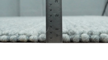 6x9 and 8x10 Solid Gray Wool Blend Felted Chunky Hand Woven Area Rug