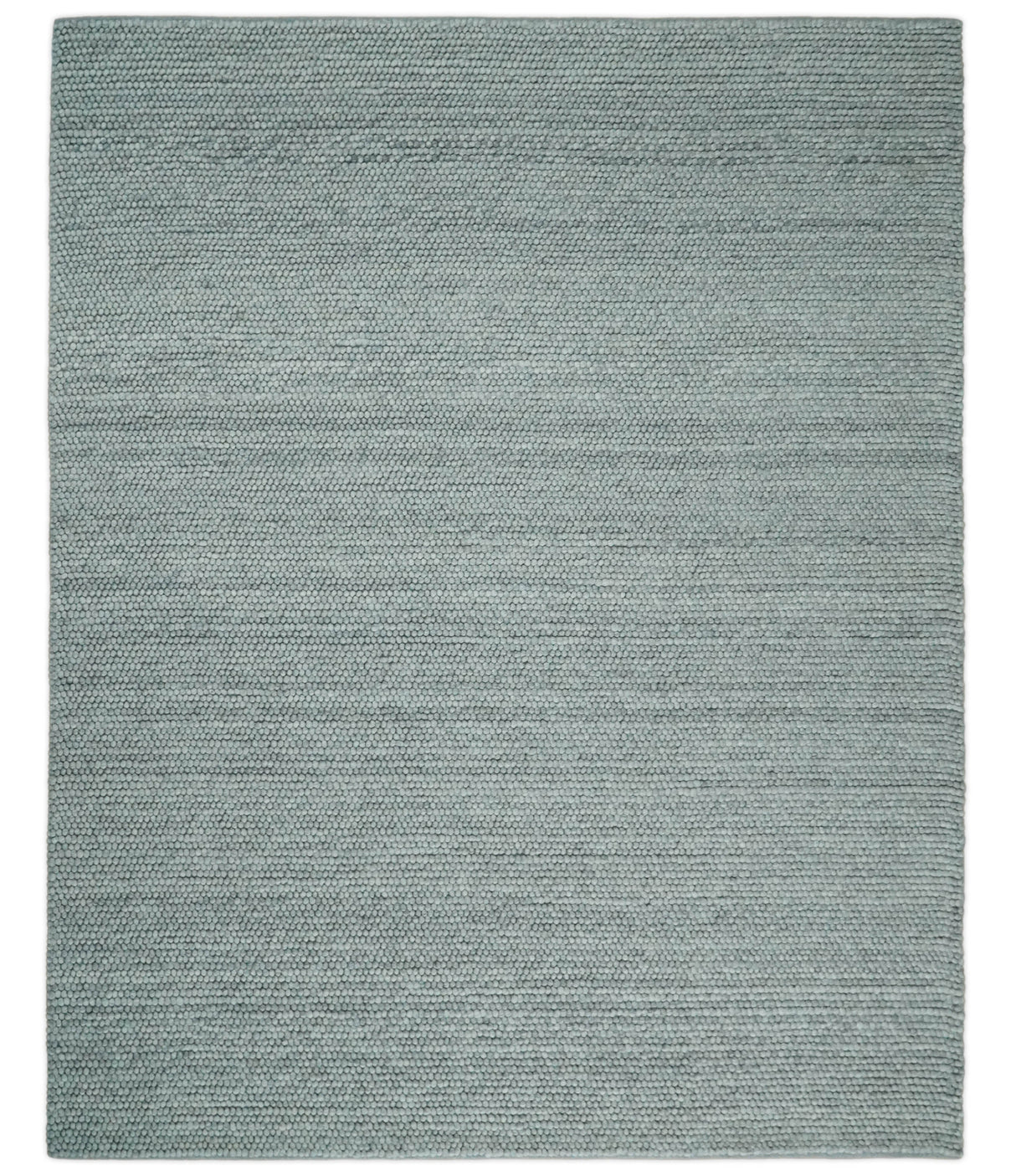 6x9 and 8x10 Solid Gray Wool Blend Felted Chunky Hand Woven Area Rug
