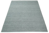 6x9 and 8x10 Solid Gray Wool Blend Felted Chunky Hand Woven Area Rug