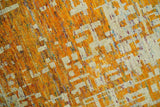 6x9 Gold and Ivory Modern Abstract Recycled wool Area Rug