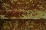 6x9 Hand Knotted Beige and Rust Traditional Oushak Wool Area Rug