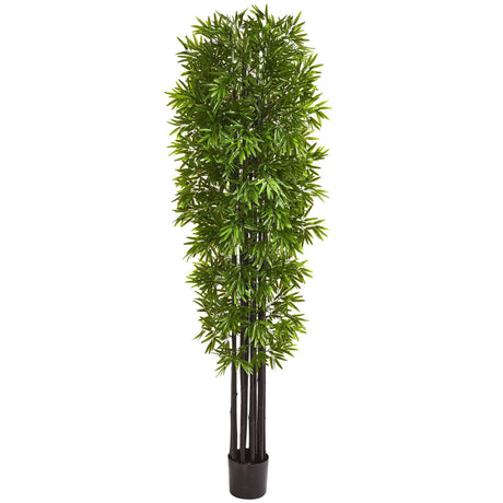 7’ Bamboo Artificial Tree with Black Trunks UV Resistant (Indoor/Outdoor)-Parc Decor