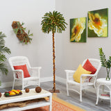 7’ Christmas Palm Artificial Tree with 300 White Warm LED Lights-Parc Decor