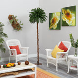 7’ Christmas Palm Artificial Tree with 300 White Warm LED Lights-Parc Decor