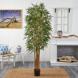 7' Fancy Style Slim Bamboo Silk Tree-Parc Decor