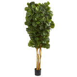 7’ Fiddle Leaf Fig Artificial Tree Beige Trunk-Parc Decor