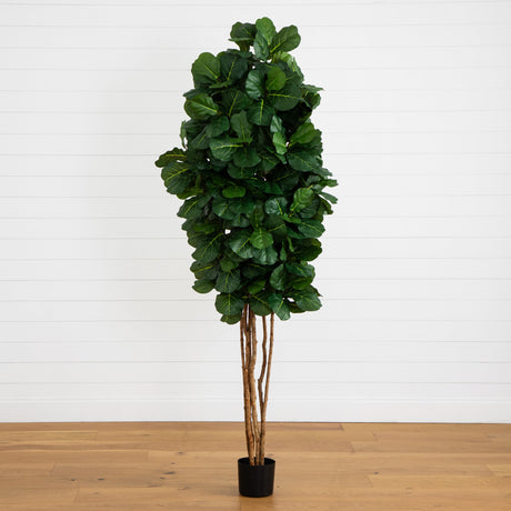 7’ Fiddle Leaf Fig Artificial Tree Beige Trunk-Parc Decor