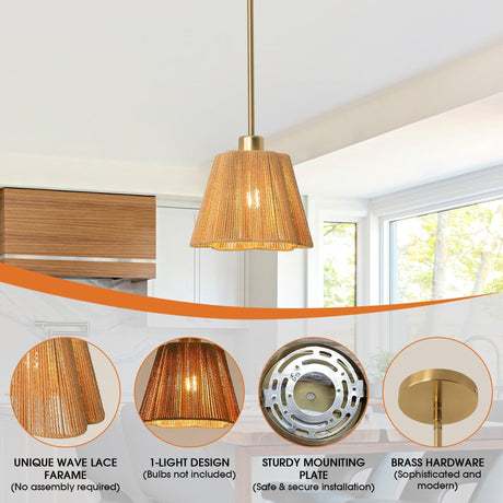 7 Inch Elsa 1-Light Island Pendant Light-Parc Decor