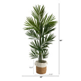 7’ Kentia Artificial Palm in Handmade Natural Jute and Cotton Planter-Parc Decor