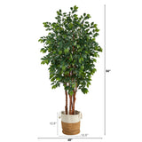 7’ Sakaki Artificial Tree in Handmade Natural Jute and Cotton Planter-Parc Decor