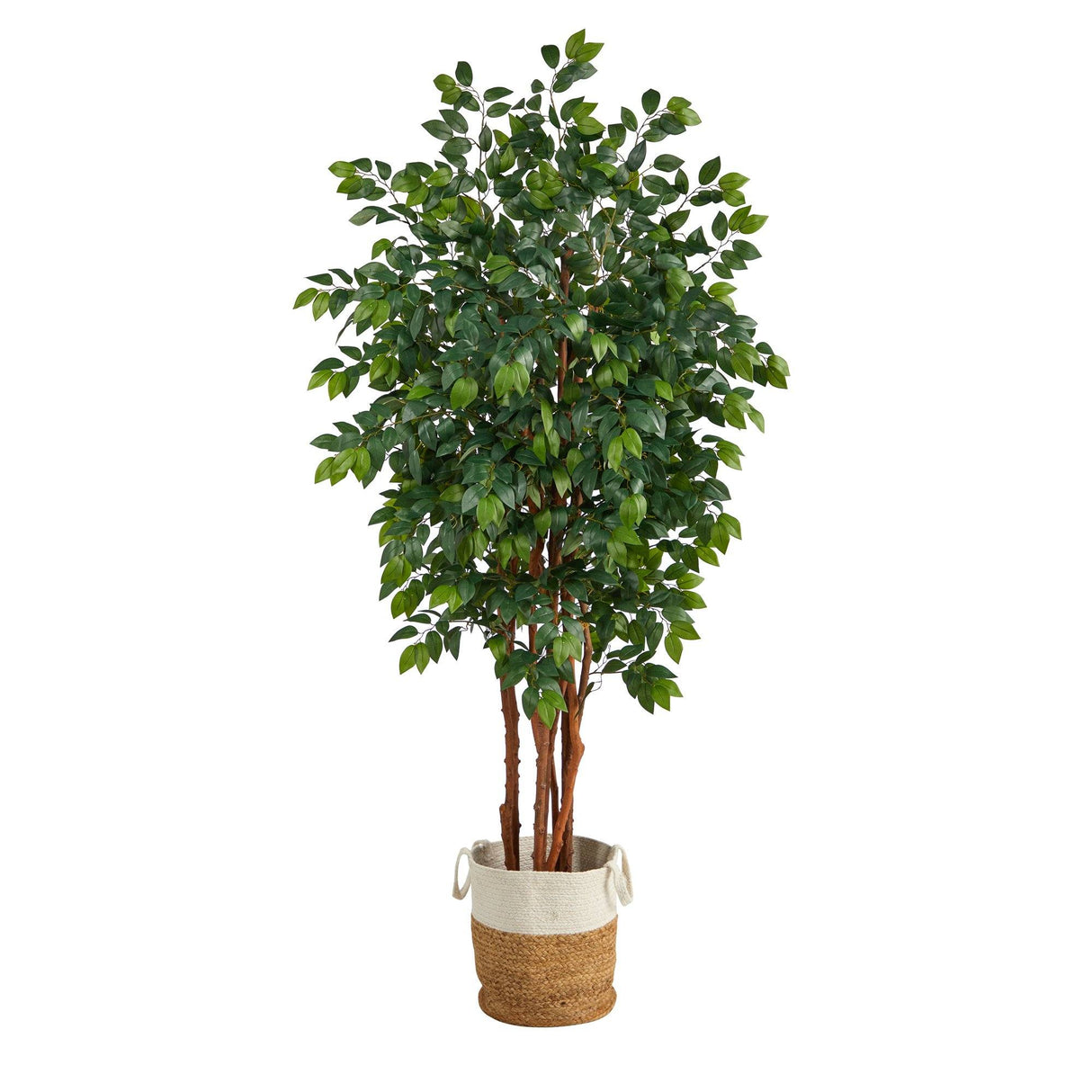 7’ Sakaki Artificial Tree in Handmade Natural Jute and Cotton Planter-Parc Decor