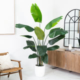 7' Artificial Bird of Paradise Tree with Resin Stone Planter-Tree-Parc Decor