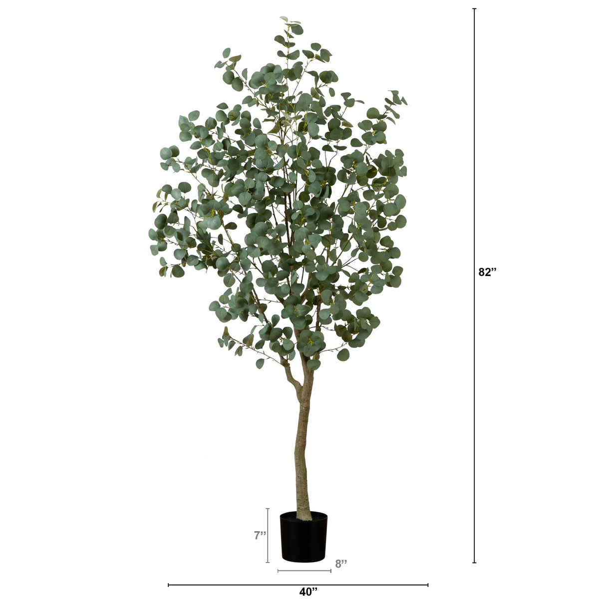 7' Artificial Greco Eucalyptus Tree-Tree-Parc Decor
