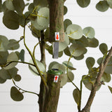 7' Artificial Greco Eucalyptus Tree-Tree-Parc Decor