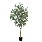 7' Artificial Greco Eucalyptus Tree-Tree-Parc Decor