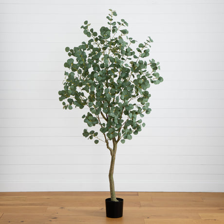 7' Artificial Greco Eucalyptus Tree-Tree-Parc Decor
