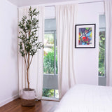 7’ Artificial Olive Tree with Natural Trunk and Handmade Jute Basket-Tree-Parc Decor