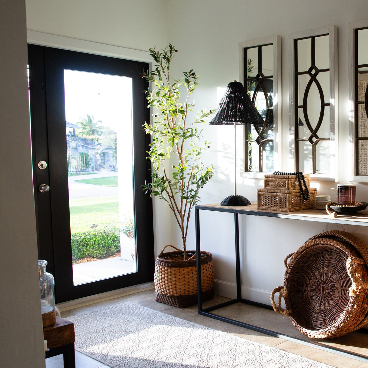 7' Artificial Olive Tree with Natural Trunk-Tree-Parc Decor