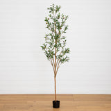 7' Artificial Olive Tree with Natural Trunk-Tree-Parc Decor