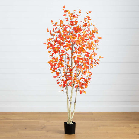 7’ Autumn Birch Artificial Fall Tree-Tree-Parc Decor